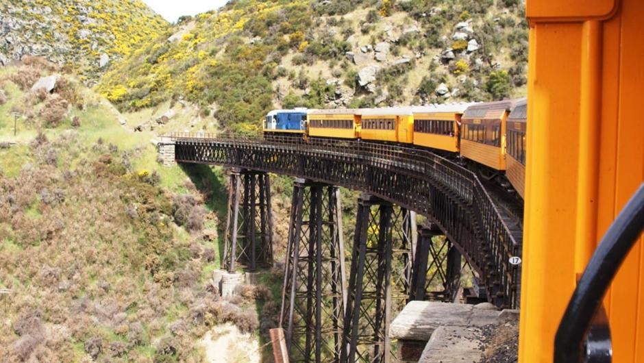 A ride on the Taeiri Gorge Railway to Dunedin is included on our Otago Rail Trail Classic tour