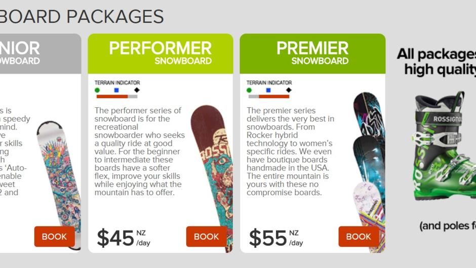 Snopro snowboard packages