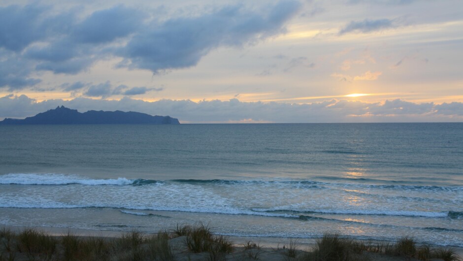 Mangawhai Sunrise looking to the Hen and Chicks Islands