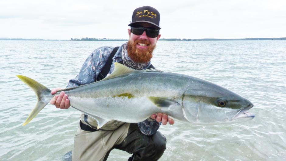 Saltwater fly fishing for kingfish