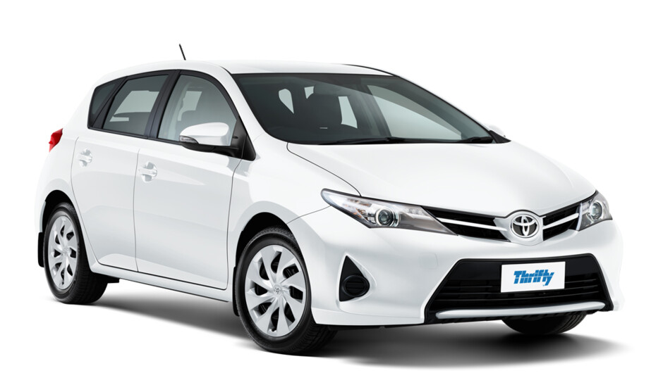 Thrifty Car Rental Toyota Corolla CCAR (or similar). 5 star ANCAP safety rating.