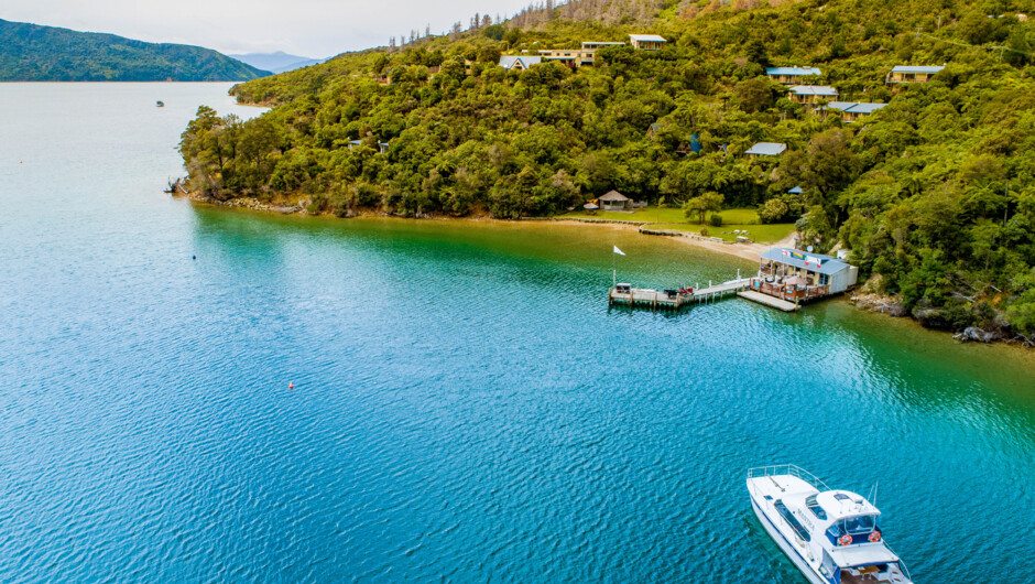 Punga Cove is located in Endeavour Inlet in the Marlborough Sounds and is the perfect retreat