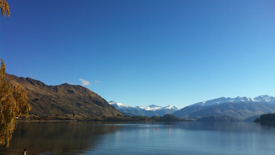 2 minutes walk, across the park, will have you on the lake wanaka lakefront