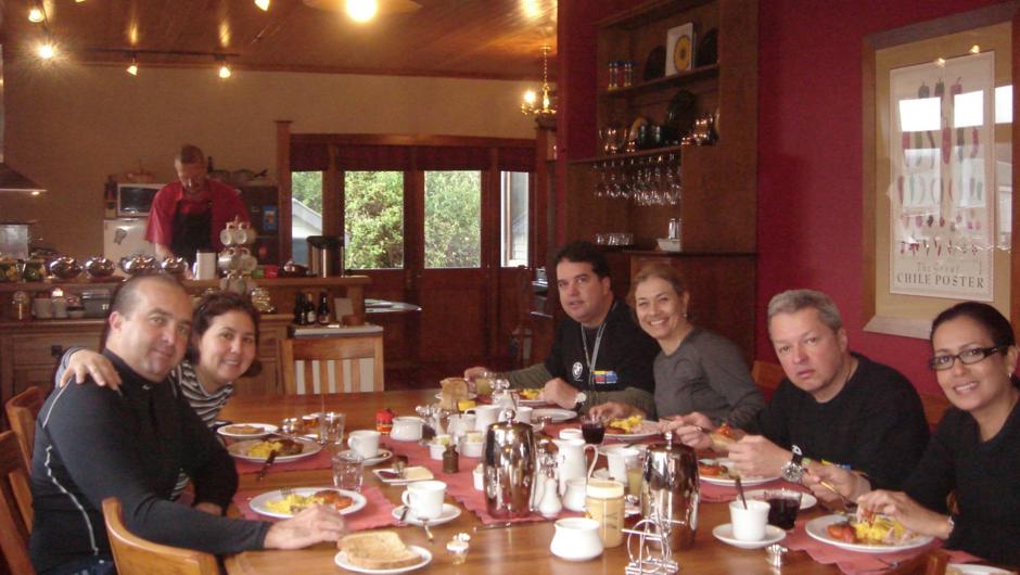 Guests enjoying breakfast at Holly Homestead