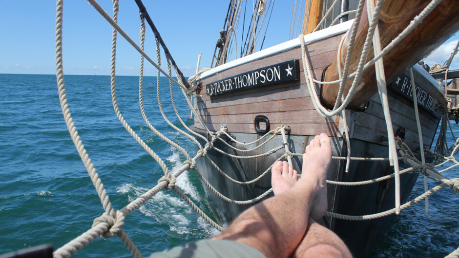 Relax out on the bowsprit