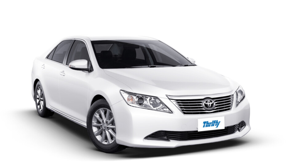 Thrifty Car Rental Toyota Aurion FCAR (or similar). 5 star ANCAP safety rating.