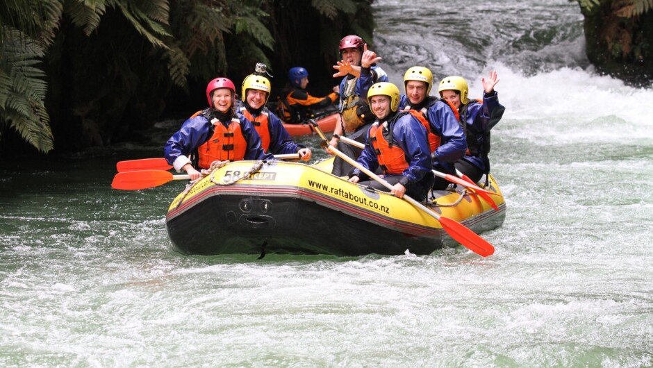 Rafting on the Kaituna River in Rotorua New Zealand with Raftabout