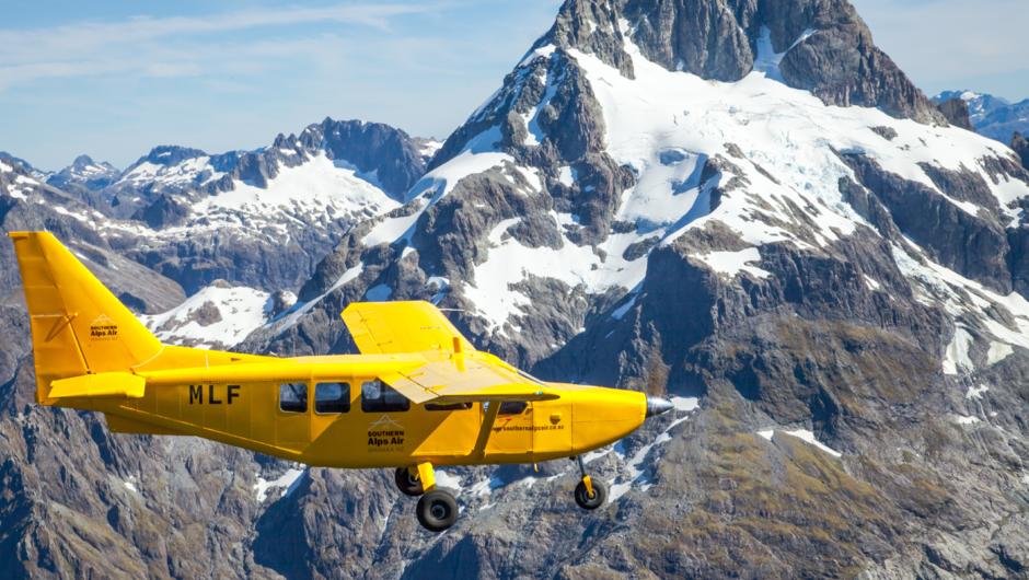 Our Airvan flying over the Southern Alps