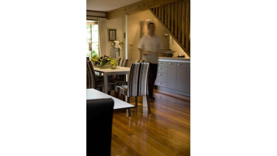 Fine dining at Queenstown luxury accommodation Arrowtown House