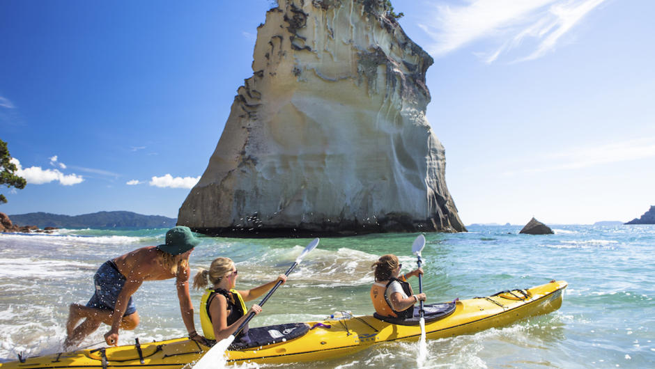 Kayak the turquoise waters of Cathedral Cove