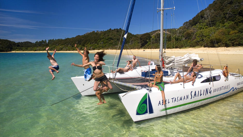Swimming in National Park waters with Abel Tasman Sailing Adventures