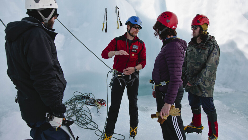 Don&#039;t worry if you are new to ice climbing, our professional guide tailors the day to offer variety and challenge to newcomers and experts alike.