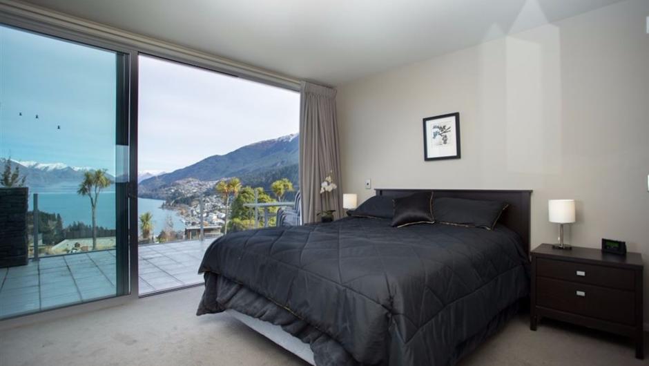 Bedroom with mountain view & lake view
