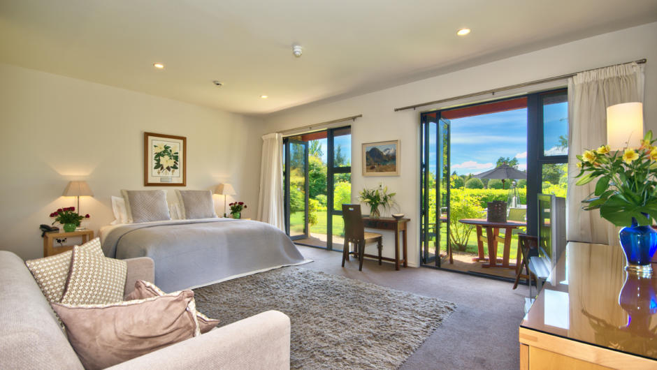 The Linden Suite offers luxurious accommodation and lush garden views