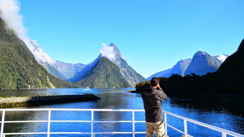 Cruising in the stunning Milford Sound