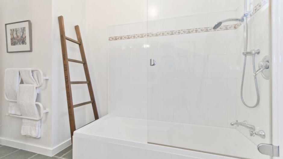 White tile bathroom