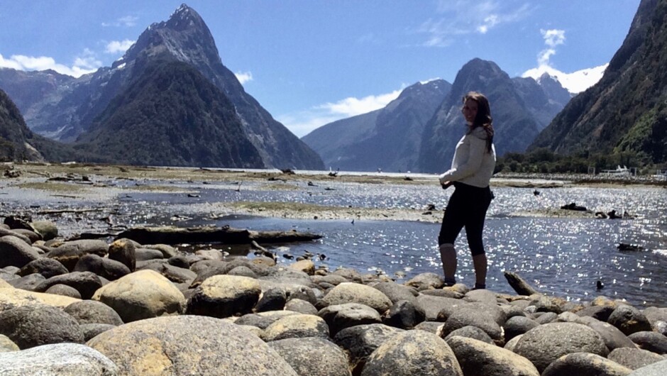 Sarah at Milford Sound