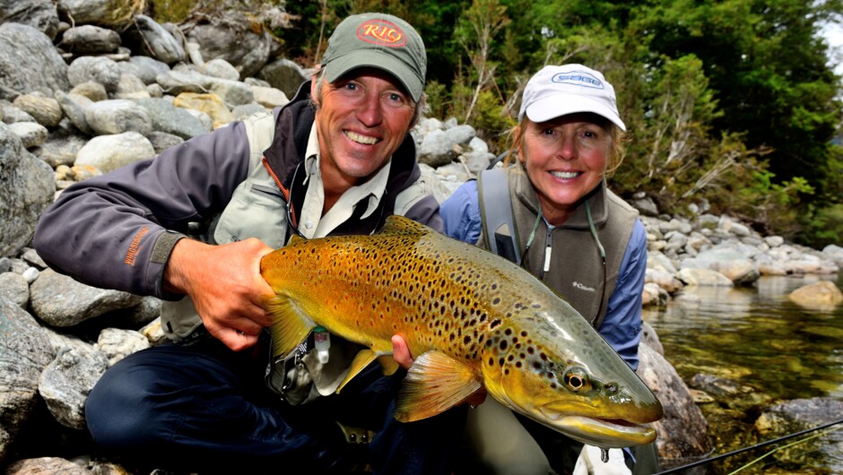 Another fine New Zealand wild brown trout caught and about to be released