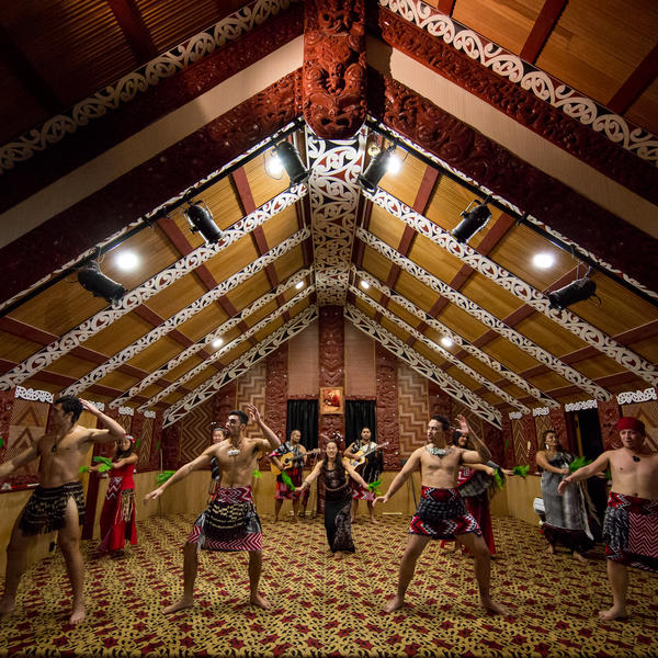 Das Te Aronui A Rua Versammlungshaus, Te Puia, ist eines von wenigen traditionellen Versammlungshäusern, die in Neuseeland besucht werden können.