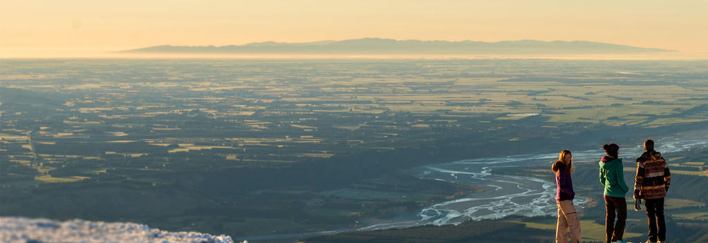 The Mt Hutt Ski Area road has amazing views across the Canterbury Plains looking back to the Port Hills and Christchurch