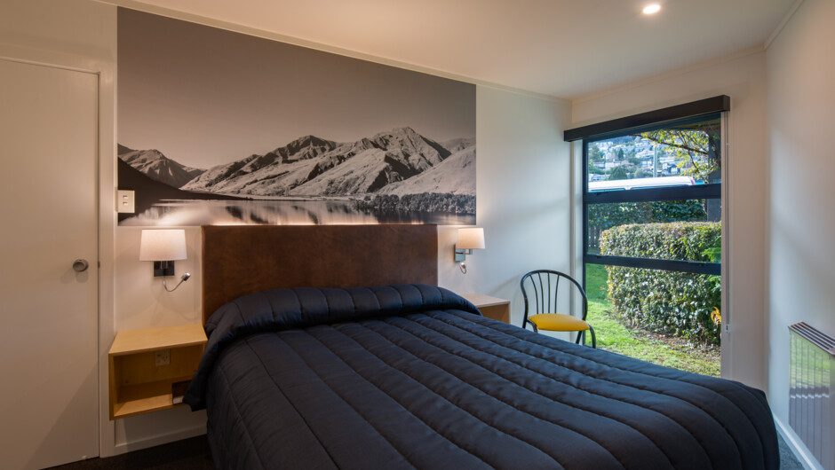 Our one bedroom units feature a separate bedroom with a Queen bed - relax and make yourself at home.