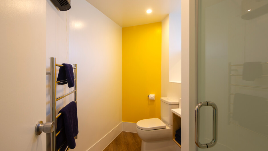 Ensuite bathroom with shower and toilet in all units.