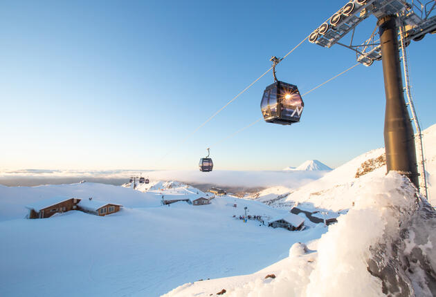 Spectacular mountain views and surreal volcano craters form part of Ruapehu's scenic highlights.