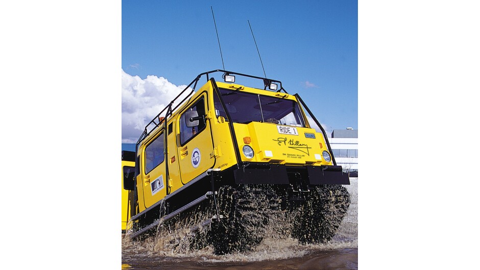 Buckle up for the famous amphibious Hagglund ride