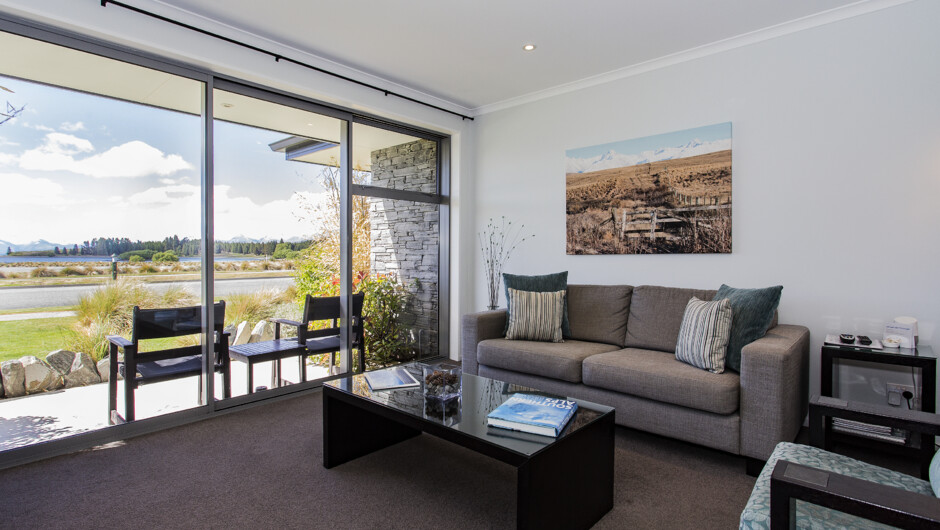 Each of our Lakeview Tekapo studios boasts a lounge leading to your private patio to enjoy the spectacular views