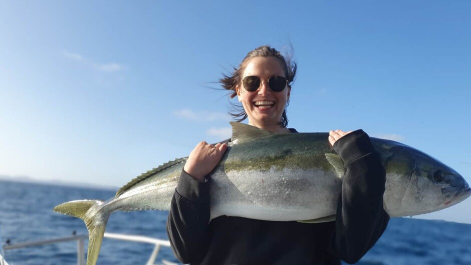 Kingfish caught on half day charter off Waiheke