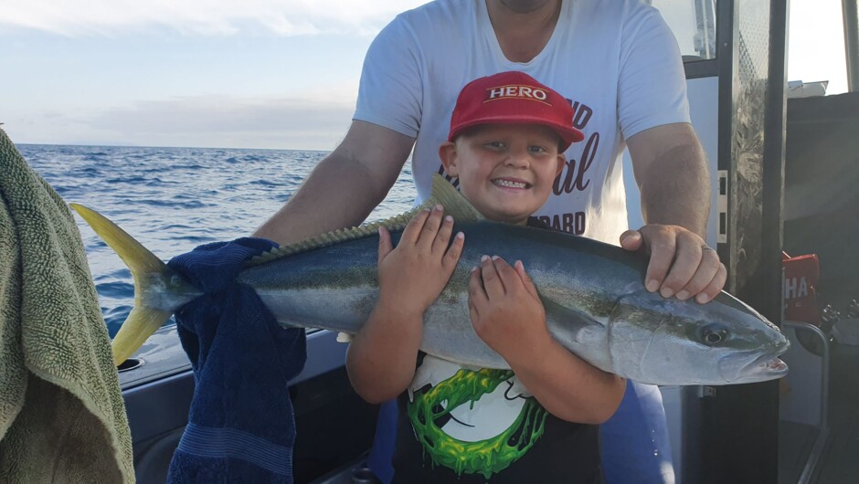 Nice kingfish caught by young Logan