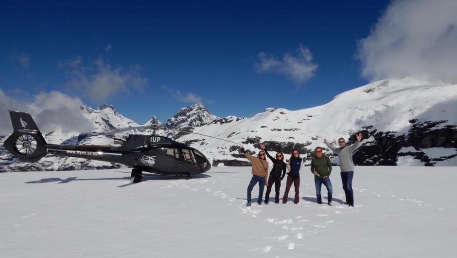 34ºSouth guests landing on glacier in the South Island.