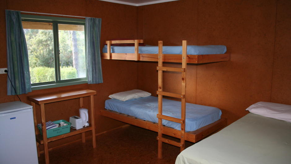 Inside a standard cabin, sleeps 6