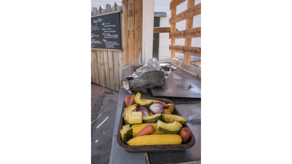 Food ready to go into the steam oven