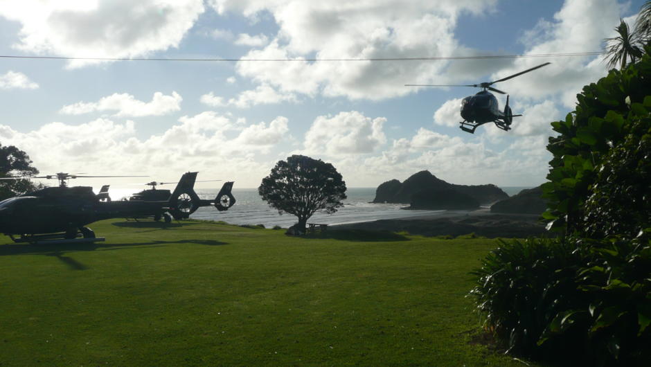 Arrive by Helicopter or self drive (we are 40 minutes drive directly west of Auckland&#039;s CBD)