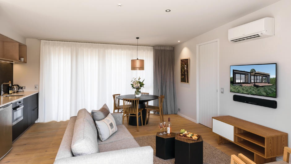 Our Kingfisher suites. 6 luxurious two bedroom villas (circa 65m2) with each room offering a king size bed or option for single beds. Each bedroom enjoys its own fully-equipped en-suite bathroom with heated floors, towel rails and mirrors. Guests enjoy th