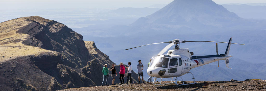 Passengers on top of Mt Tarawera