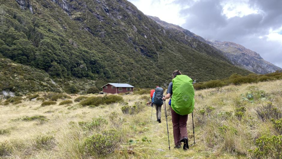 Edwards Hut - a welcome sight at the end of the day.
