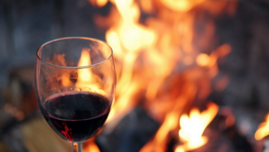 Beachside fires with wine