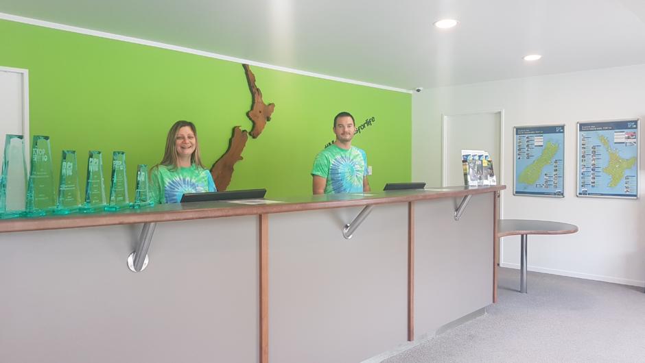 Friendly staff waiting to welcome you to our bright and airy reception