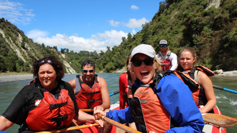 Families and friends all have a great time on the easy and fun trip through the Mangaweka Gorge.