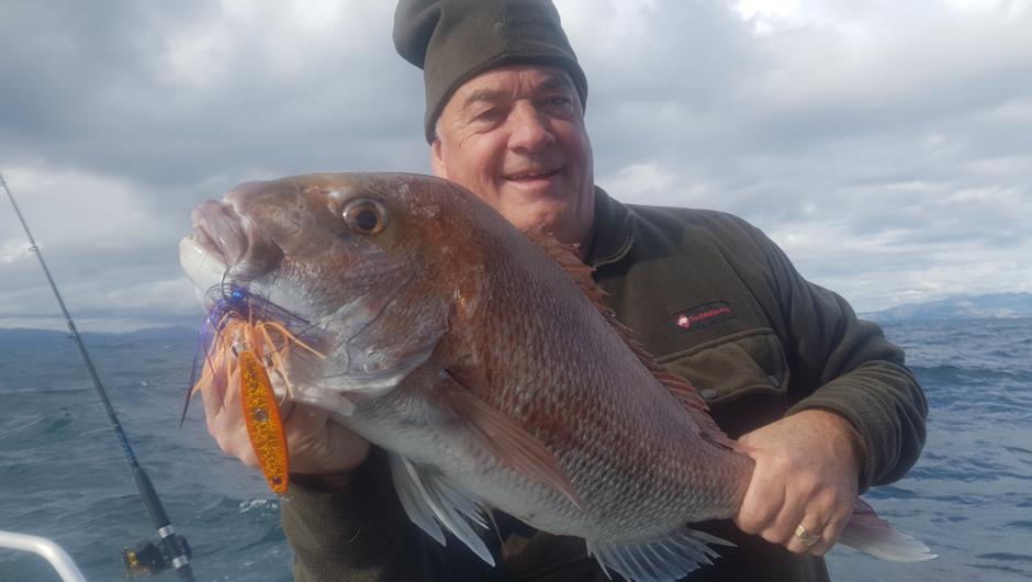 Great snapper caught at Great Barrier Island.