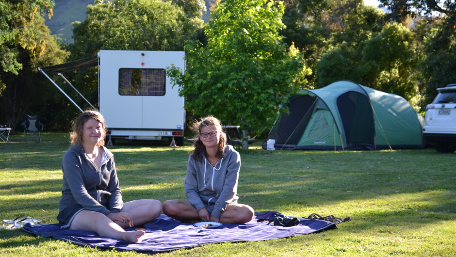 Happy campers at Smiths Farm Holiday Park - well-maintained grounds and immaculate facilities are here for you to enjoy.