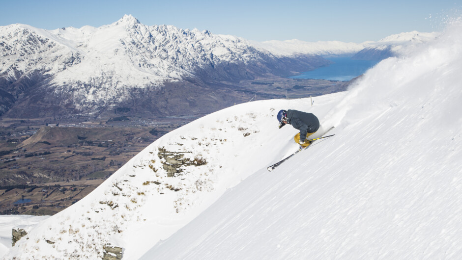 Skiing at Coronet Peak