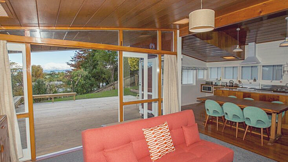 Living area opens onto spacious deck
