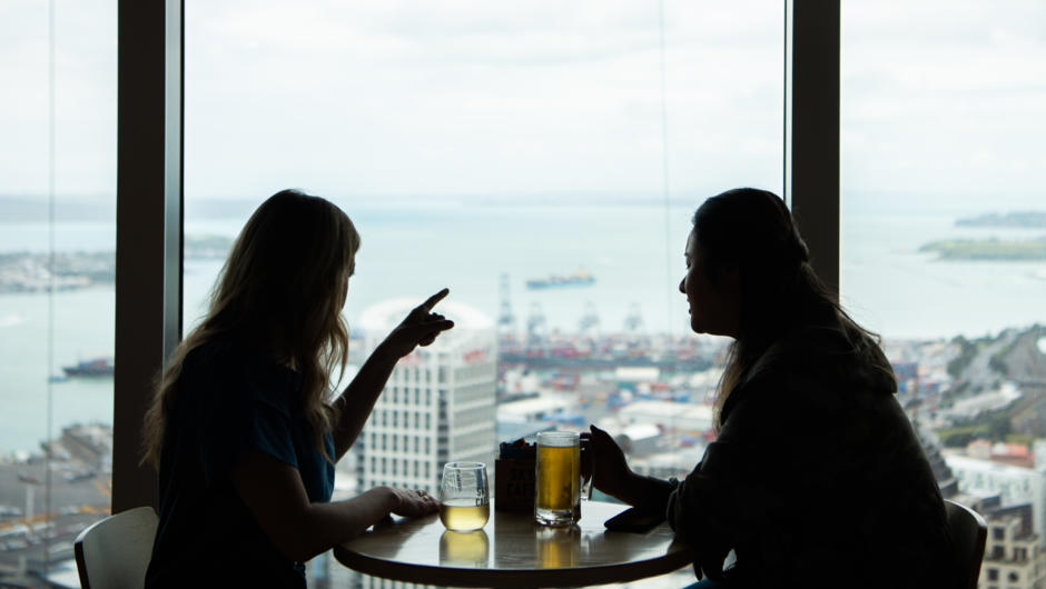 Enjoy a beverage and take in the views at The Sky Cafe - located on level 50