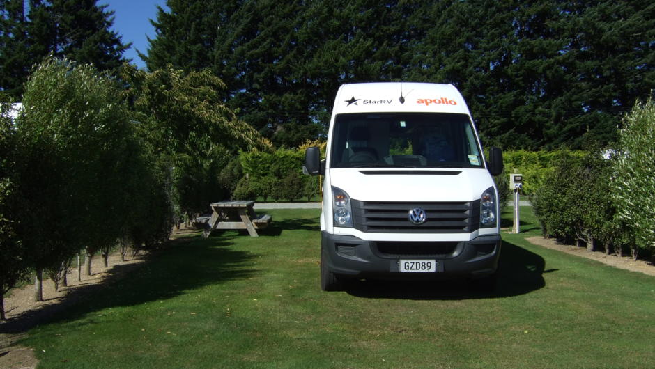 Plenty of room to park sites private with hedges in between. Sites for small to large campers