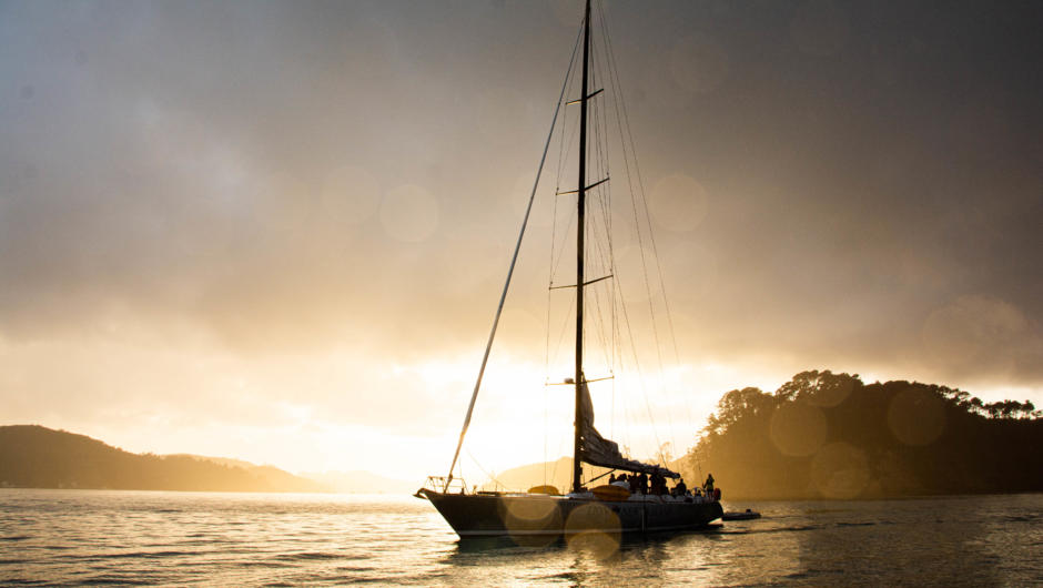 Wake in a stunning location at one of the islands in the Hauraki Gulf