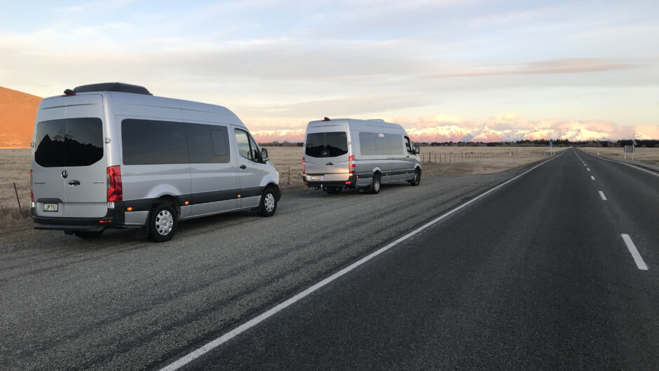 Our luxury Mercedes Sprinter Minibus (Driver + 11 Pax) and Mercedes Sprinter Mini Coach (Driver + 19 Pax) with leather interior and air-conditioning are perfect for small groups and large families.  Available for airport transfers, hourly and daily.