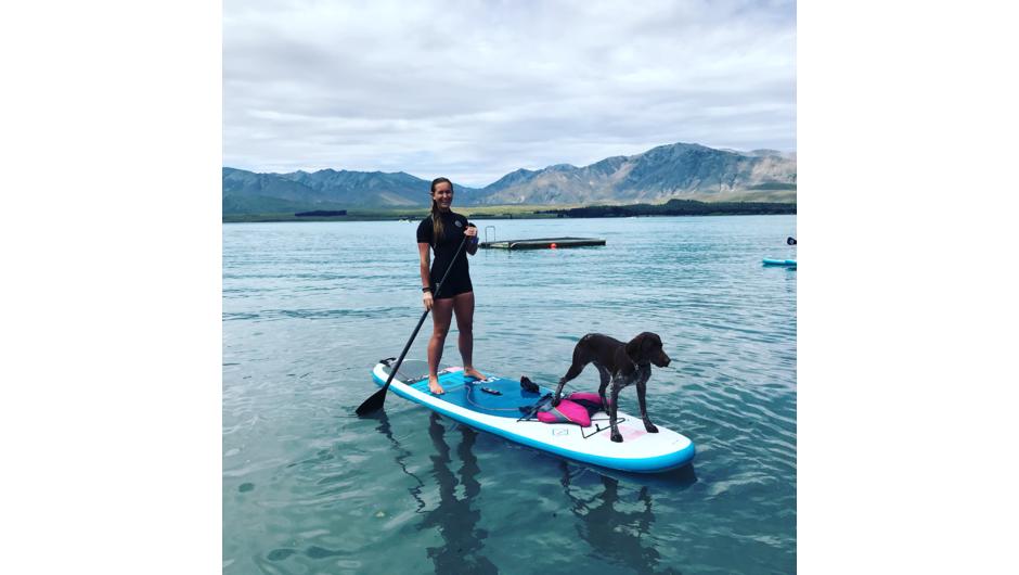 Taking the dog for a paddle
